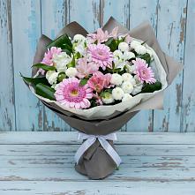 Букет цветов из:  Герберы, Альстромерии и Хризантемы в Черноголовке
