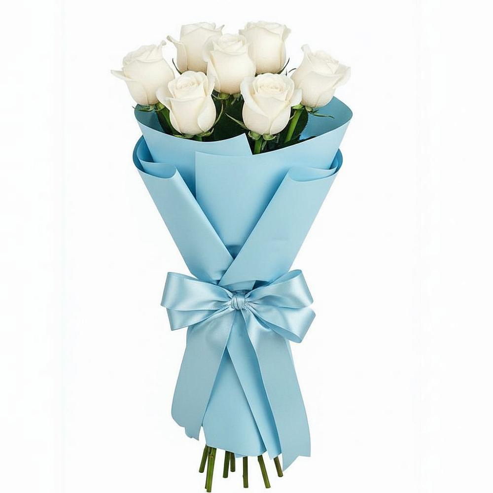 Букет 7 белых роз Проуд в Черноголовке