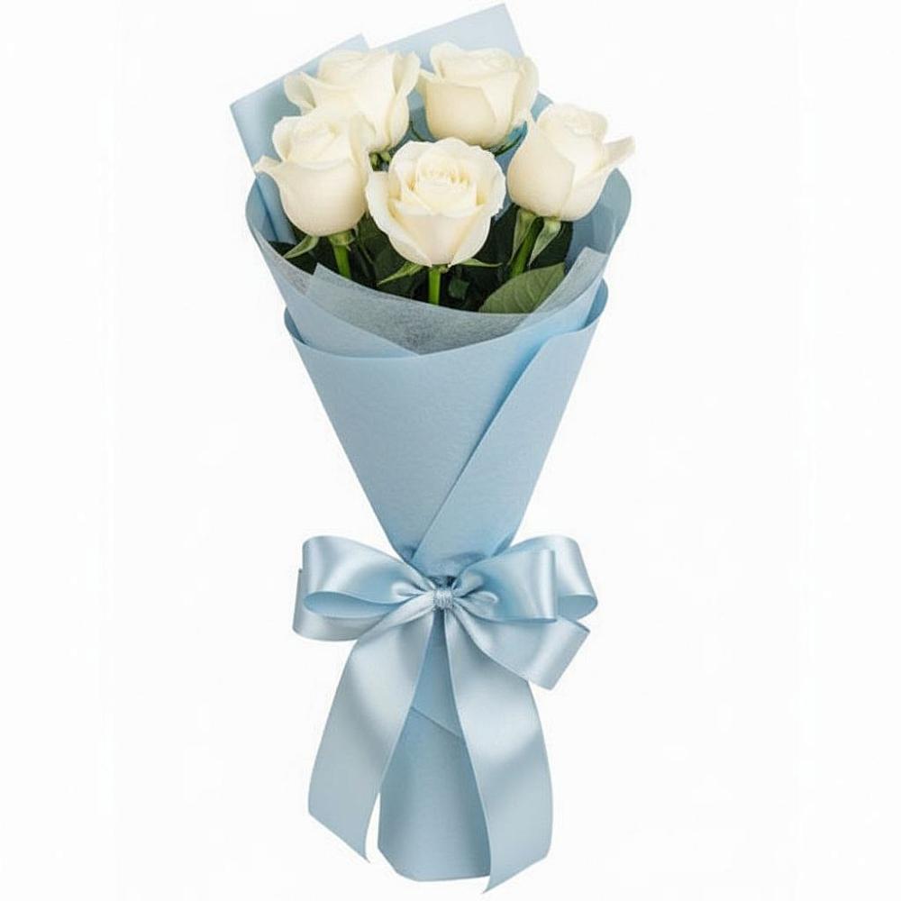 Букет 5 Белых роз Проуд в Черноголовке