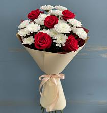 Букет цветов из:  Розы и Хризантемы в Черноголовке