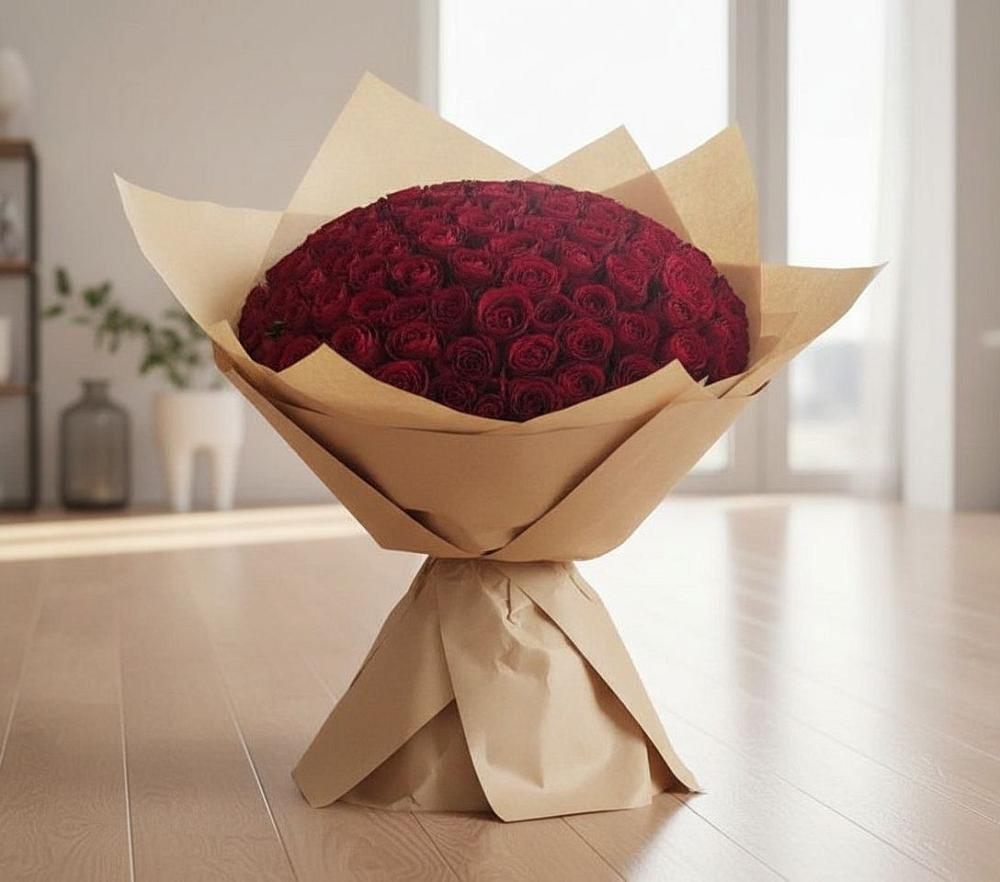 Букет 101 Красная роза в Черноголовке