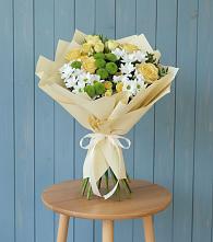 Букет цветов из:  Хризантемы и Розы #REPLACE_PRED# Черноголовке