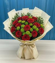 Букет цветов из:  Розы и Хризантемы в Черноголовке