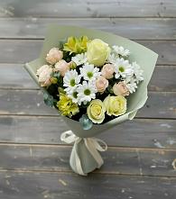 Букет цветов из:  Альстромерии, Розы и Хризантемы #REPLACE_PRED# Черноголовке
