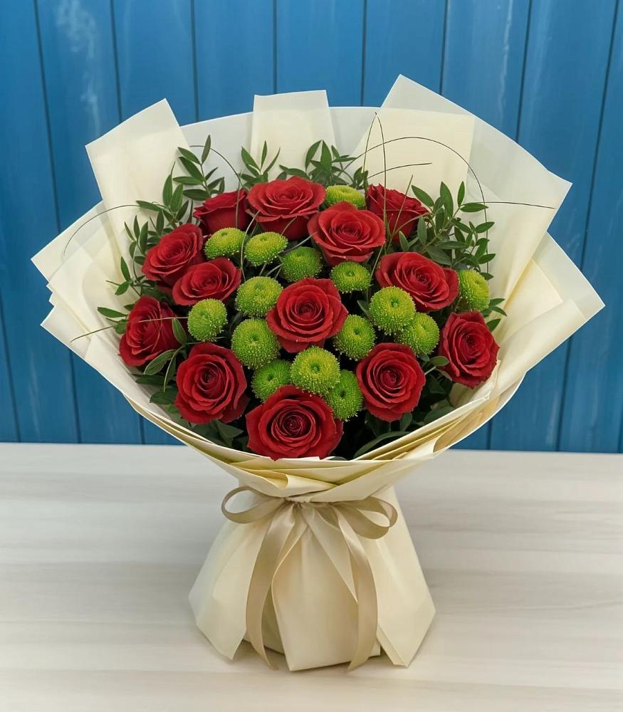 Букет цветов из: Розы и Хризантемы в Черноголовке