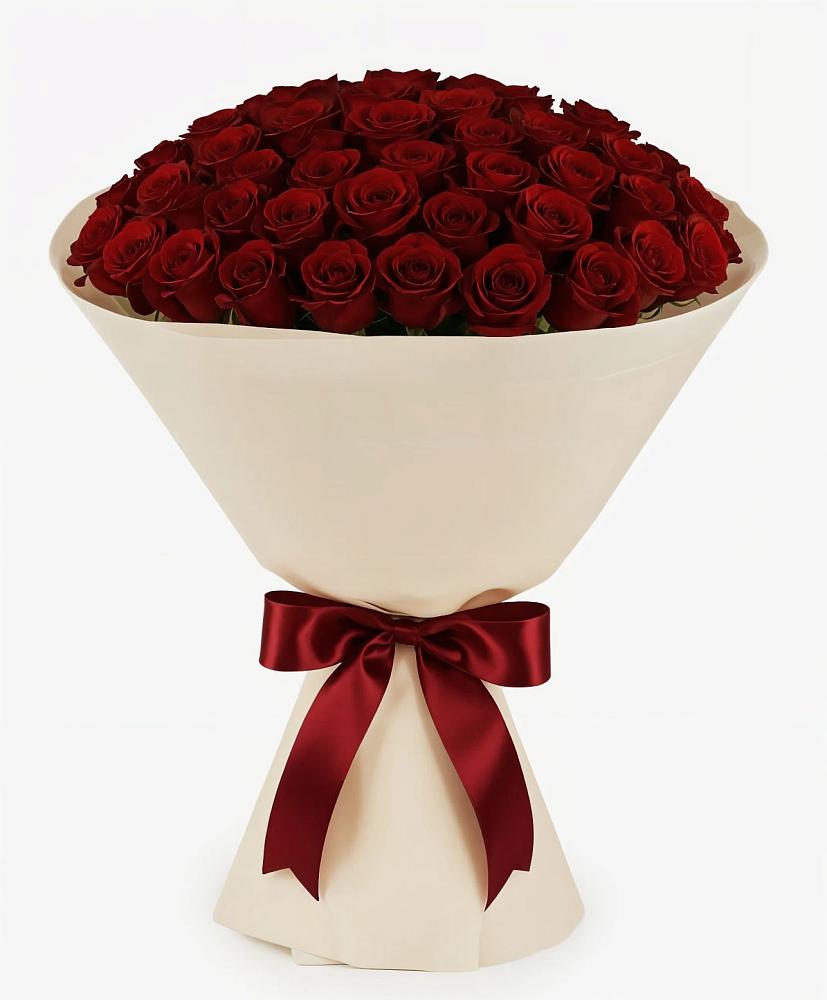 Букет 101 Бордовая роза Блэк Бакарра в Черноголовке